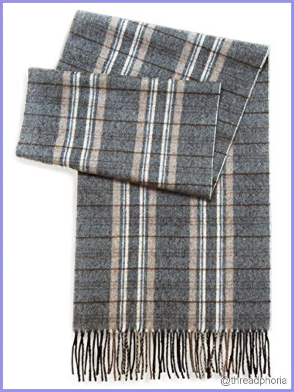 100% Baby Alpaca Wool Tartan Plaid Scarf - Handwoven Unisex